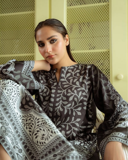 Komal Black (Digital 2 Pcs) Long Length